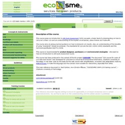 Eco Smes - Description of the course