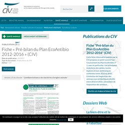 CIV - MARS 2017 - Fiche « Pré-bilan du Plan EcoAntibio 2012-2016 » (CIV)