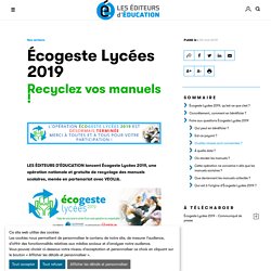 Écogeste Lycées 2019 - Les Éditeurs d'Éducation