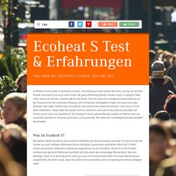 Ecoheat S Erfahrungen