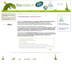 L'Ecolabel Européen - Qu'est-ce que c'est ?
