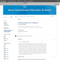 L’école de l’équité et de l’intégration