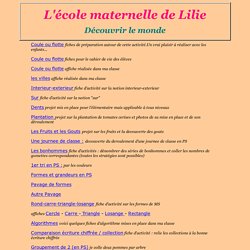 Ecole de Lilie - Maternelle-decouvrir le monde