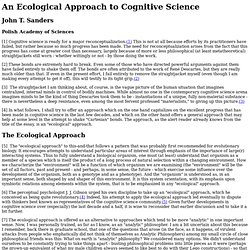 An Ecological Approach to Cognitive Science{1}