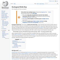 Ecological Debt Day