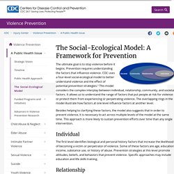 The Social-Ecological Model: A Framework for Prevention