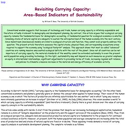 Revisiting Carrying Capacity: Area-Based Indicators of Sustainability
