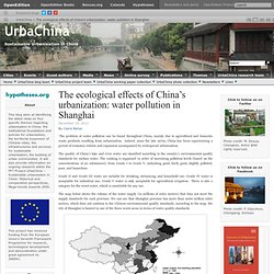 The ecological effects of China’s urbanization: water pollution in Shanghai