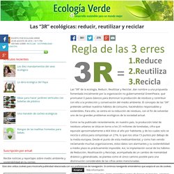 Las "3R" ecológicas: reducir, reutilizar y reciclar
