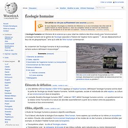 Wikipedia - Écologie humaine