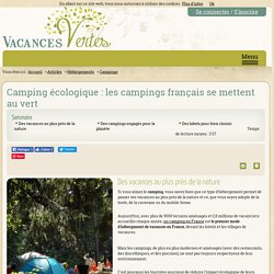 Camping écologique : les campings français se mettent au vert