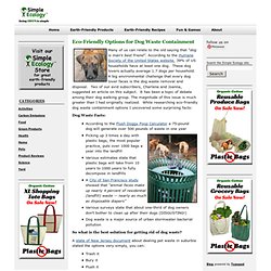 Simple Ecology: Eco-Friendly Options for Dog Waste Containment