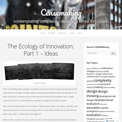 The Ecology of Innovation: Part 1 – Ideas