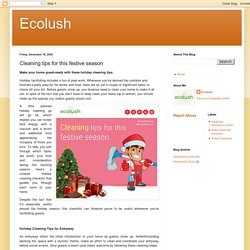 Ecolush: Cleaning tips for this festive season
