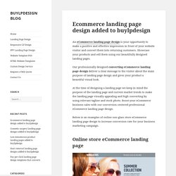 Get eCommerce landing page design templates for online store