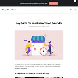 Key Dates For Your Ecommerce Calendar - Ecom Galaxy