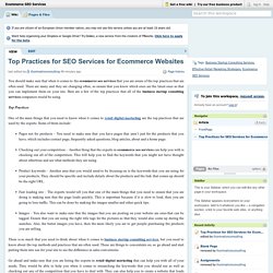 Top Practices for SEO Services for Ecommerce Websites