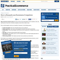 How to Research your Ecommerce Competitors