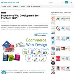 Ecommerce Web Development Best Practices 2019
