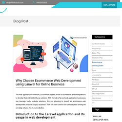 Why Choose Ecommerce Web Development in Laravel