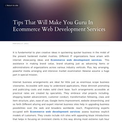 Tips That Will Make You Guru In Ecommerce Web Development Services