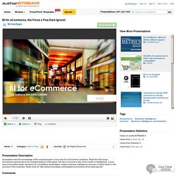 BI for Ecommerce, the Force a Few Dare Ignore!