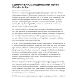 Ecommerce PPC Management