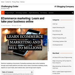 ECommerce marketing: Learn and take your business online -