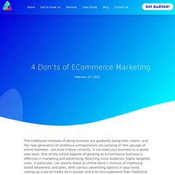 4 Don'ts Of ECommerce Marketing