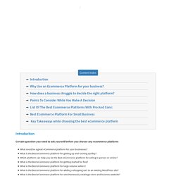 What is the best ecommerce platform for your Business?