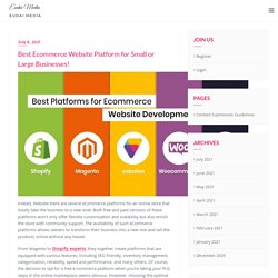Best Ecommerce Website Platform for Small or Large Businesses!
