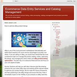 Ecommerce Data Entry Services and Catalog Management