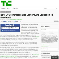 50% Of Ecommerce Site Visitors Are Logged In To Facebook