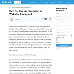 How to Choose Ecommerce Website Designer?