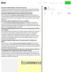 Ecommerce Website Design - Tips - ellajames12