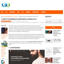 10 Best Ecommerce WordPress Themes 2017 - WebToolsDepot