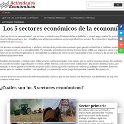 Los 5 sectores económicos de la economía