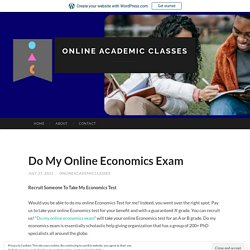Do My Online Economics Exam