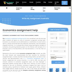 Economics Assignment Help At The Student Helpline