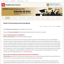 Panel 7a The Economics of the Arab Spring « BRISMES Annual Conference 2012