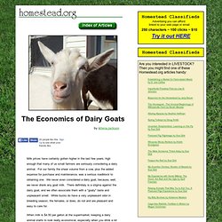 "Economics of Dairy Goats" by Allena Jackson page one