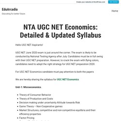 NTA UGC NET Economics: Detailed & Updated Syllabus – EduArcadia