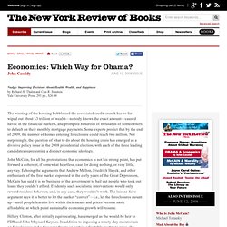 Economics: Which Way for Obama? - The New York Review of Books