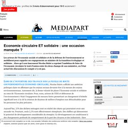 Economie circulaire ET solidaire : une occasion manquée ?