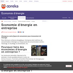 Economie d'énergie en entreprise - Ooreka