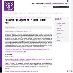 L'économie française 2017. Insee. Juillet 2017.
