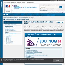 Lettre Édu_Num Économie et gestion n°42 — ÉcoGest (juin 2017)