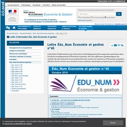 Lettre Édu_Num Économie et gestion n°45 — ÉcoGest