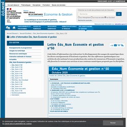 Lettre Édu_Num Économie et gestion n°50 — ÉcoGest