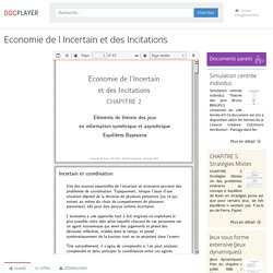 Economie de l Incertain et des Incitations